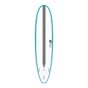 torq TET 8´0 - Longboard - White + Carbon Strip + Teal Rails