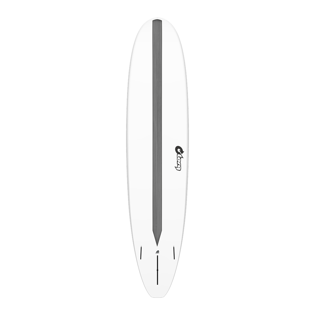 torq TET 8´6 - Longboard - White + Carbon Strip 