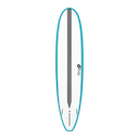 torq TET 8´6 - Longboard - White + Carbon Strip + Teal Rails