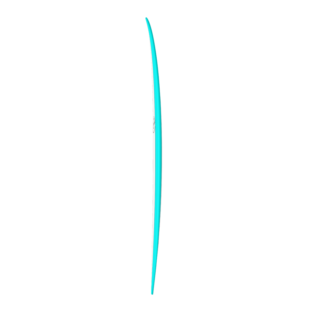 torq TET 7´2 - Funboard - White + Carbon Strip + Miami Blue Rails