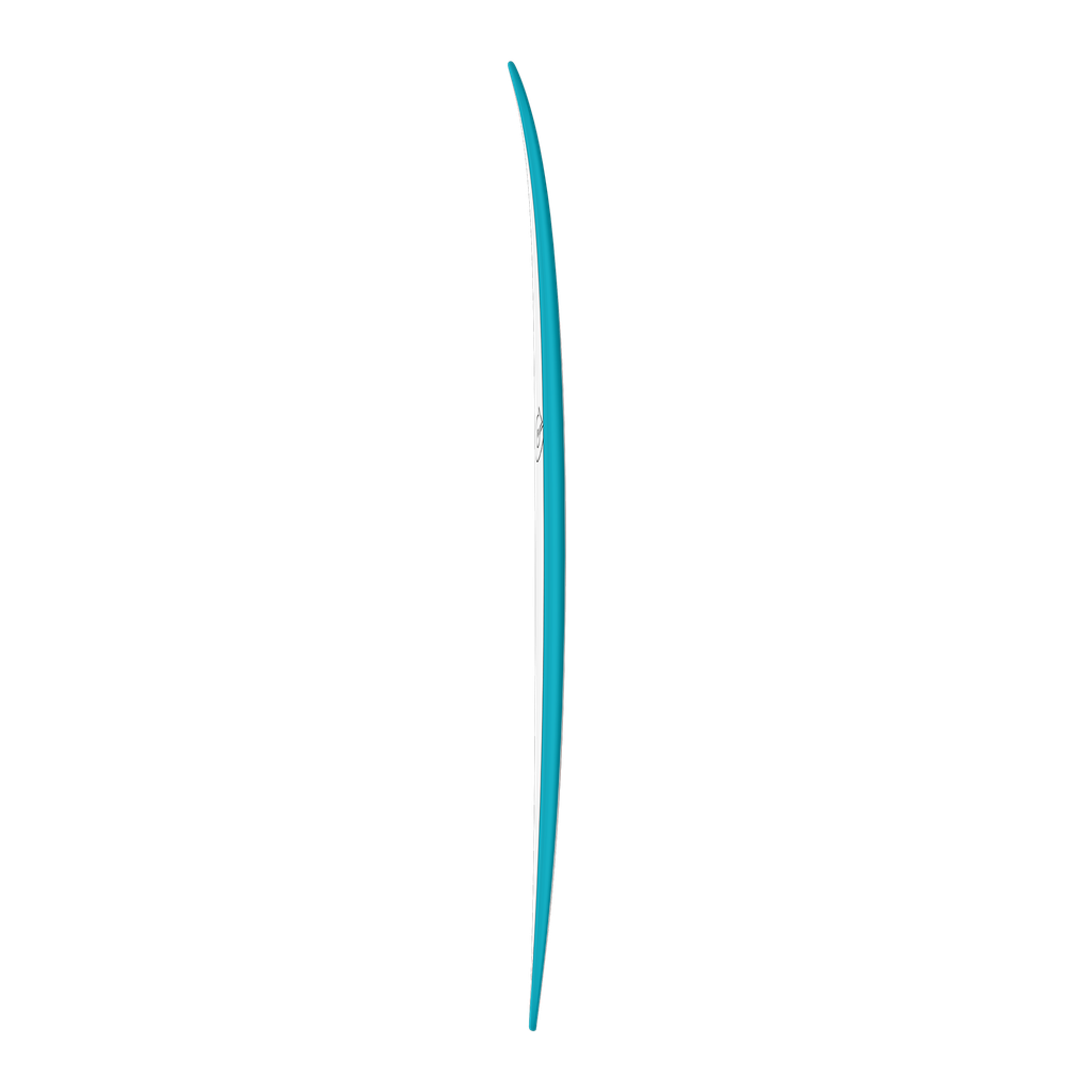 torq TET 8´0 - Longboard - White + Carbon Strip + Teal Rails