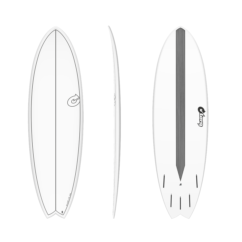 torq TET 5´11 - Fish - White + Carbon Strip 