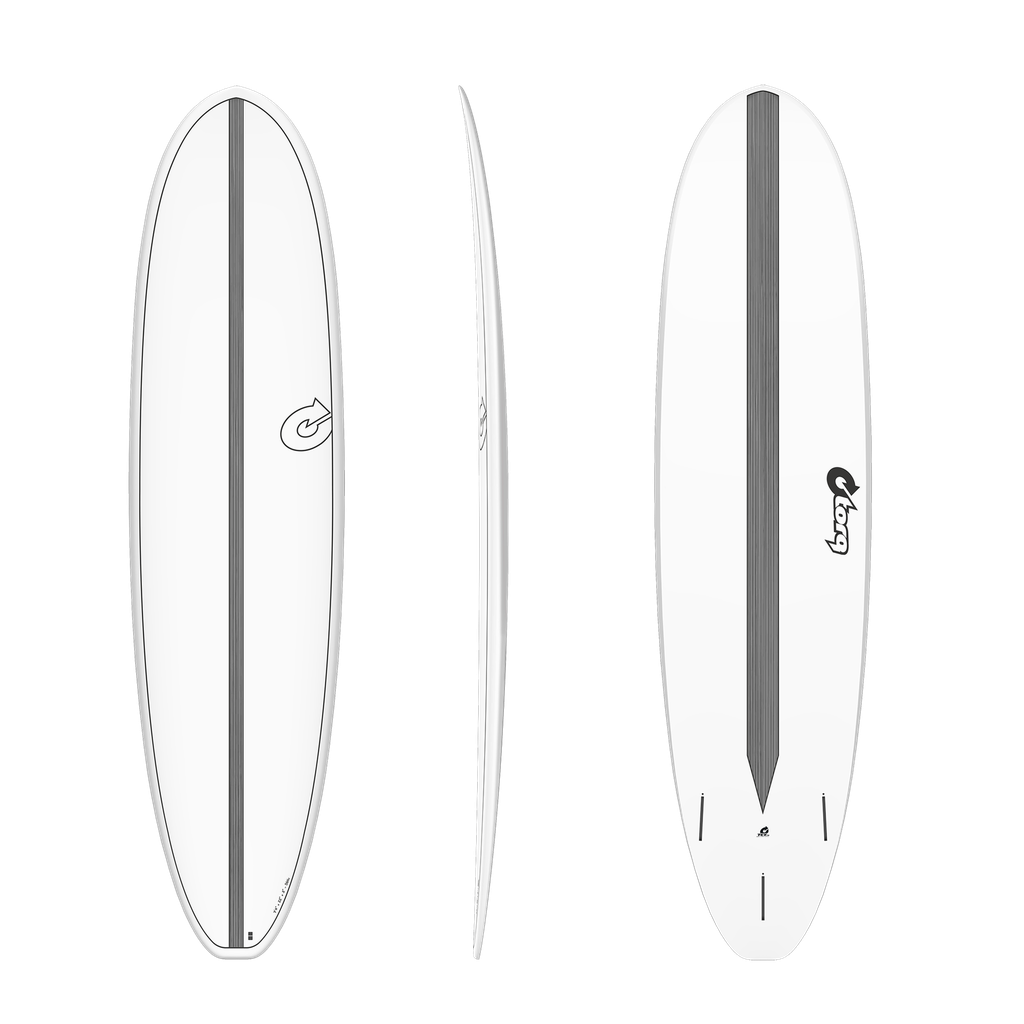 torq TET 7´4 - Funboard V+ - White + Carbon Strip 