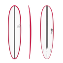 torq TET 7´4 - Funboard V+ - White + Carbon Strip + Red Rails