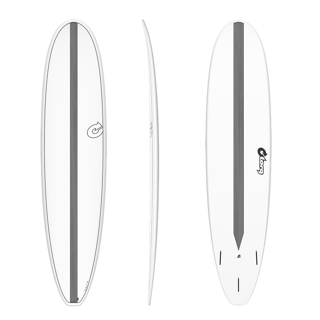 torq TET 8´0 - Longboard - White + Carbon Strip 