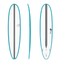 torq TET 8´0 - Longboard - White + Carbon Strip + Teal Rails