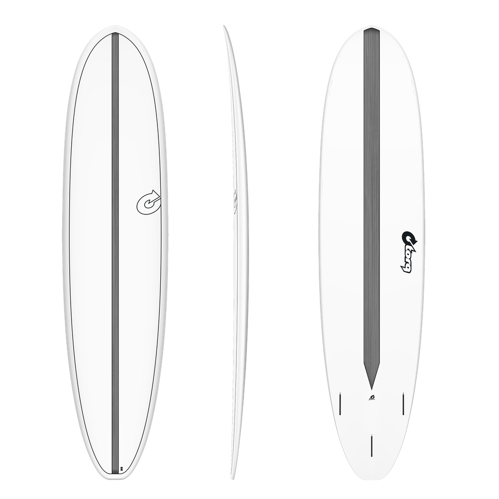 torq TET 8´2 - Funboard V+ - White + Carbon Strip 