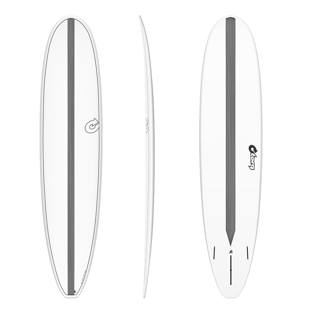 torq TET 8´6 - Longboard - White + Carbon Strip 