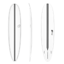 torq TET 8´6 - Longboard - White + Carbon Strip 