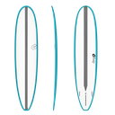 torq TET 8´6 - Longboard - White + Carbon Strip + Teal Rails