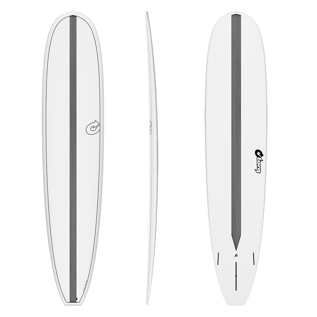 torq TET 9´1 - Longboard - White + Carbon Strip 