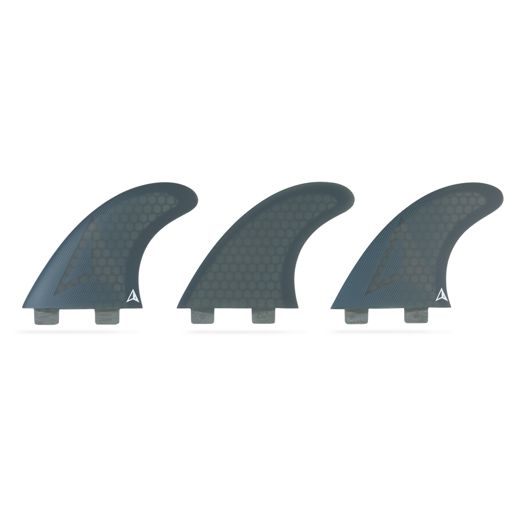 ROAM - All Round Thruster Fin Set  Dual Tab - Smoke - Size S