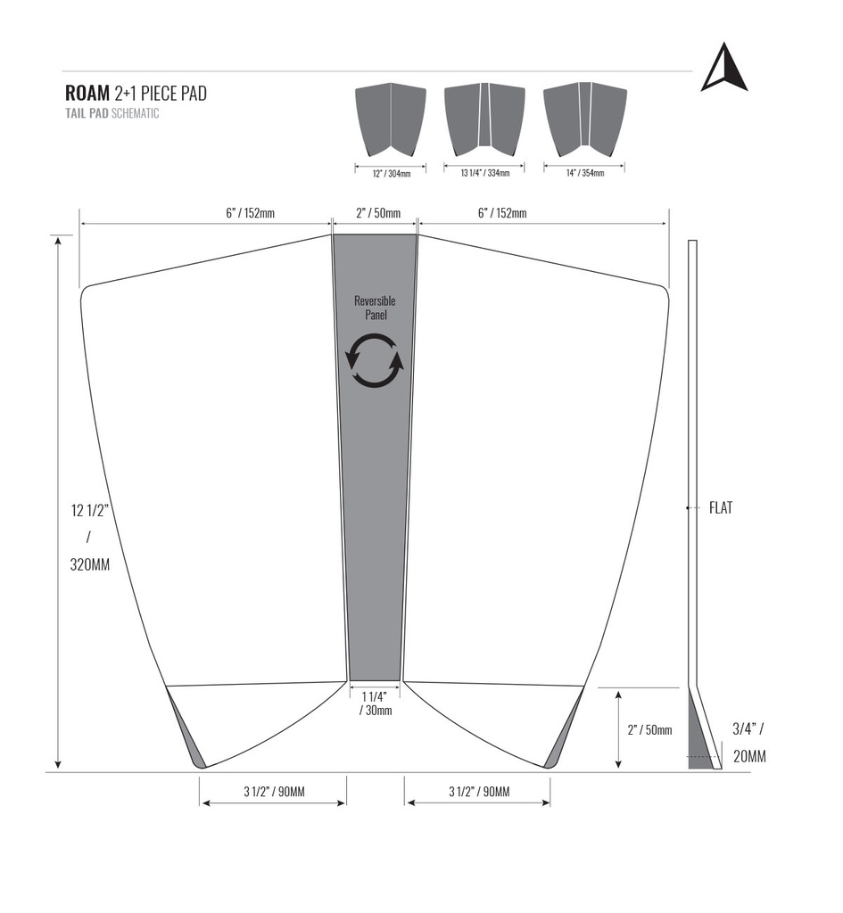 ROAM - 2+1 Piece Traction Pad - Gray