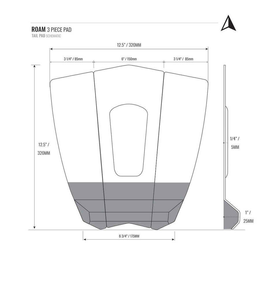 ROAM - 3 Piece Traction Pad - Gray