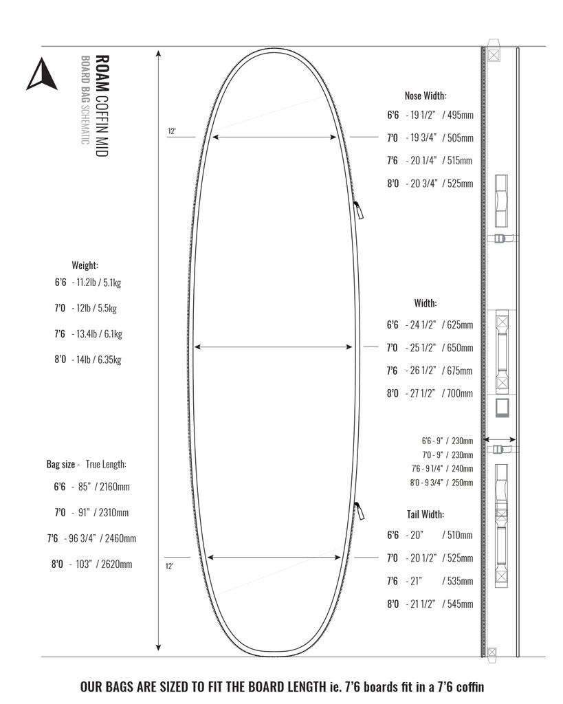 ROAM - 6'6 Coffin Boardbag