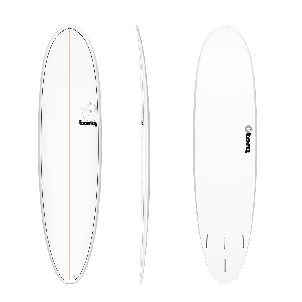 torq TET 7´4 - Funboard V+ - White + Pinline 