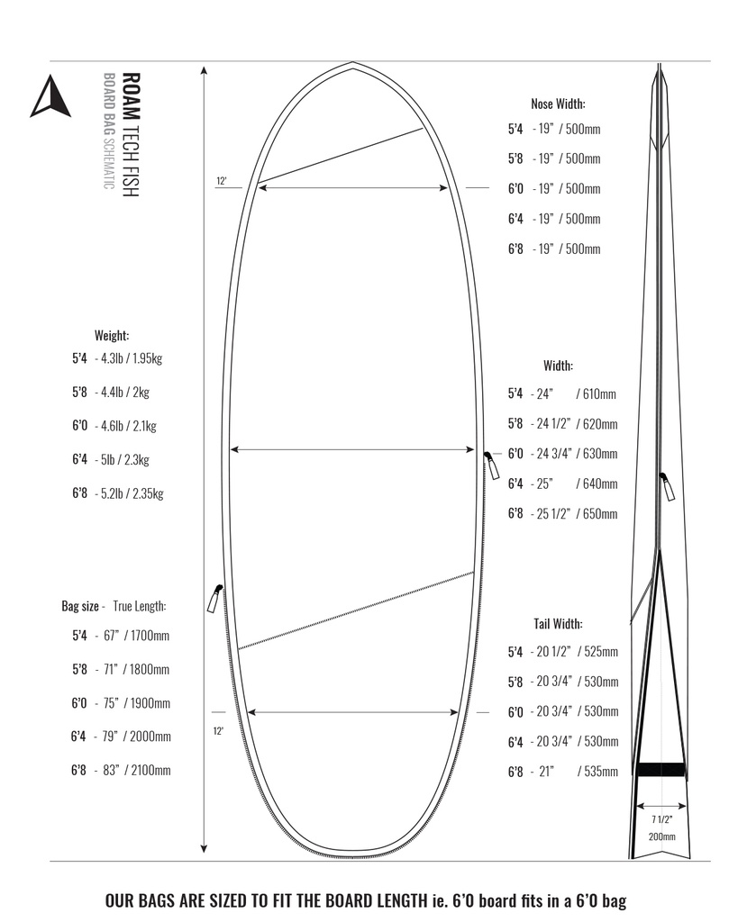 ROAM - 5'4 Tech Fish/Hybrid Boardbag