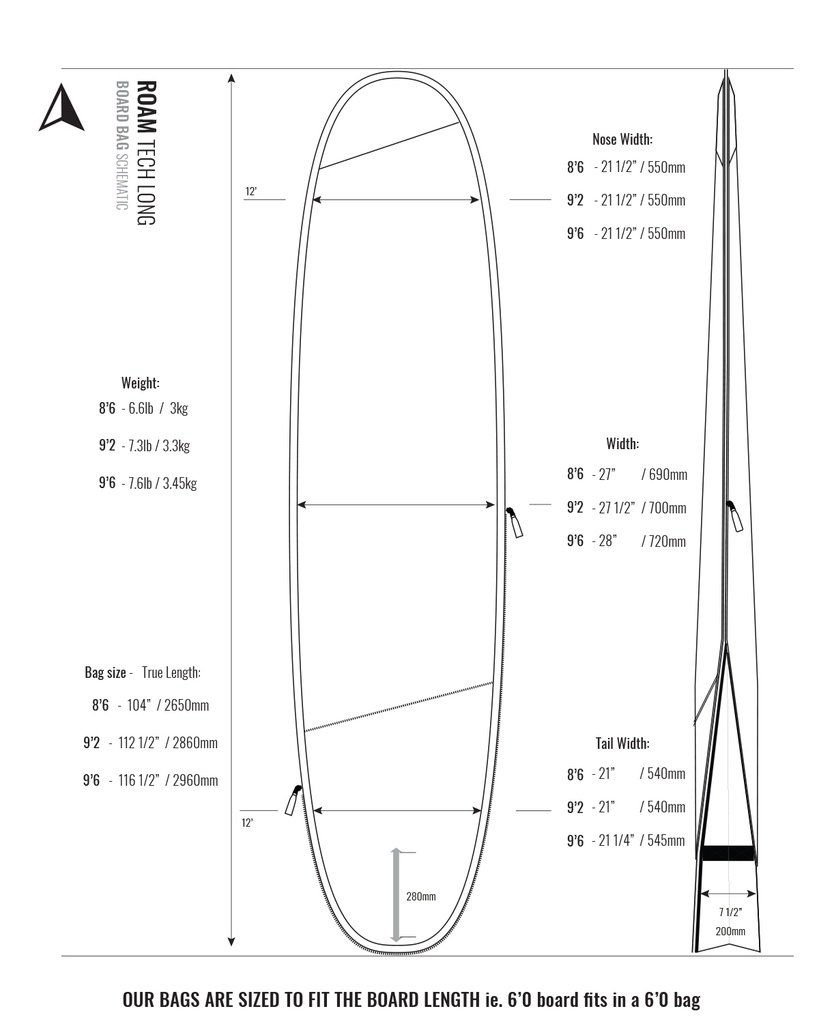 ROAM - 8'6 Tech Long Boardbag