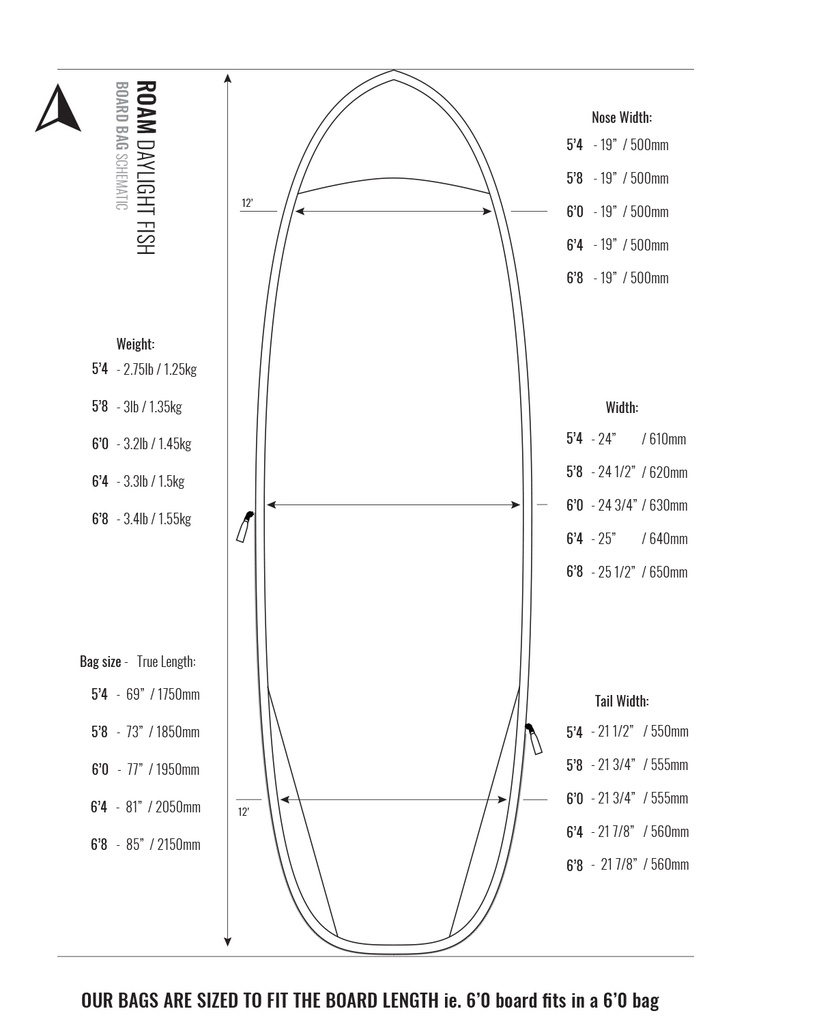 ROAM - 6'0 Daylight Fish/Hybrid Boardbag