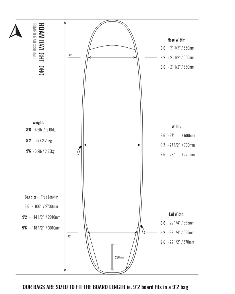 ROAM - 8'6 Daylight Long Boardbag