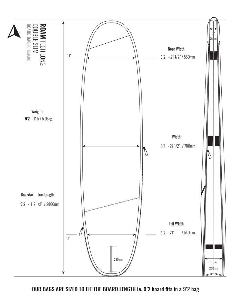 ROAM - 9'2 Longboard Tech Plus - Double Slim