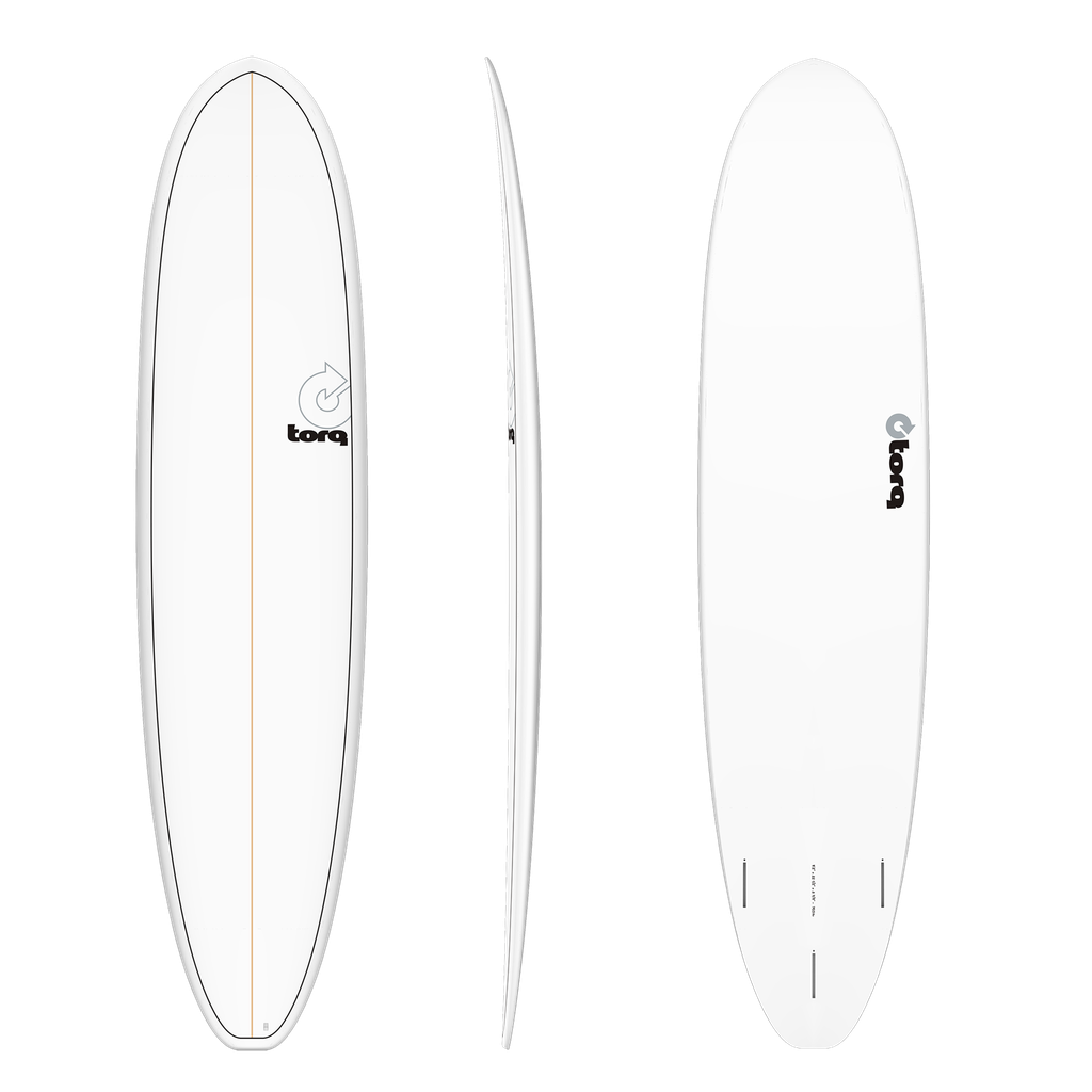 torq TET 8´2 - Funboard V+ - White + Pinline 