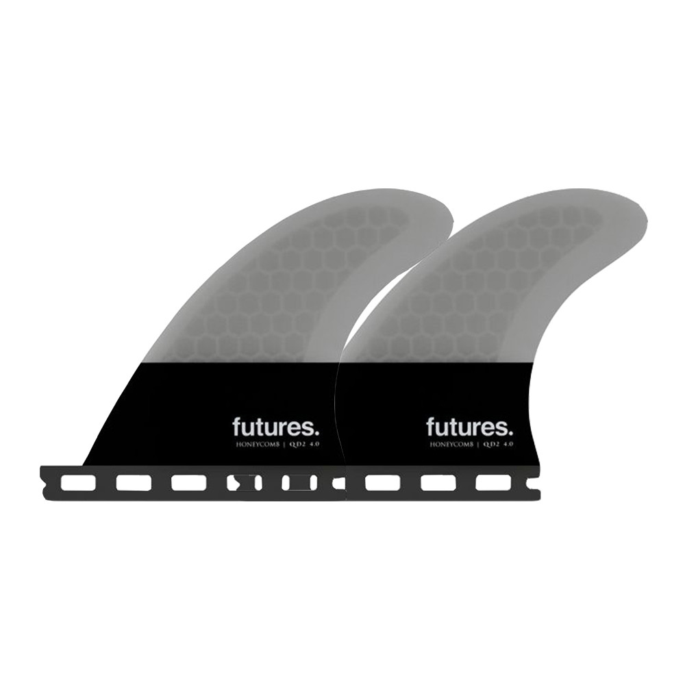 Futures - QD2 3.75" Flat Foil Quad Rear (S) - Honeycomb - Light Grey/Black