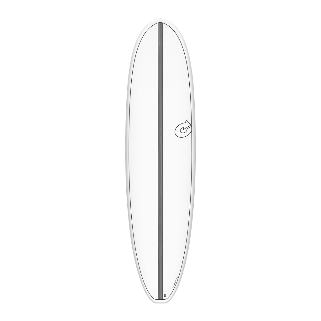 torq TET 7´4 - Funboard V+ - White + Carbon Strip 