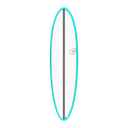 torq TET 7´2 - Funboard - White + Carbon Strip + Miami Blue Rails