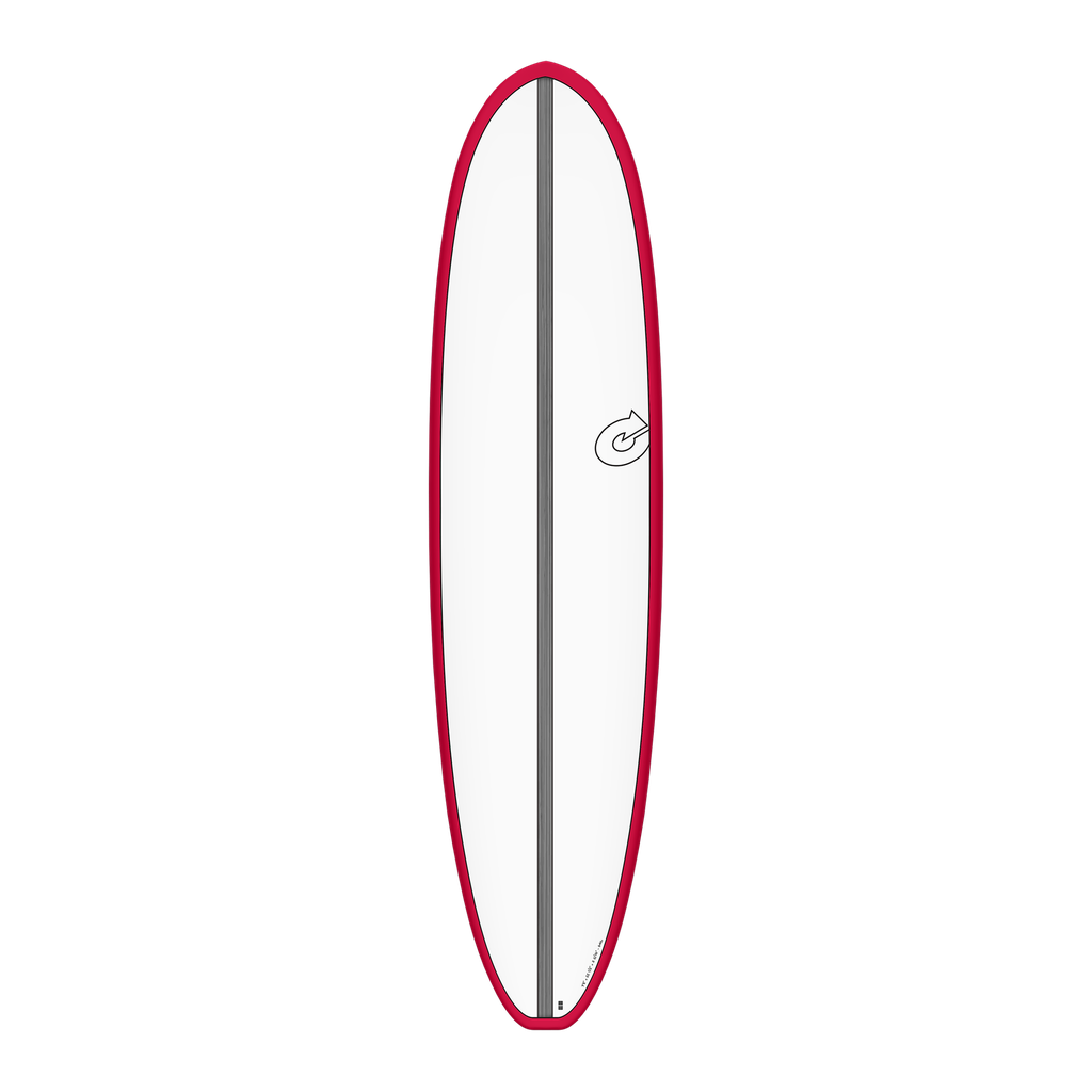 torq TET 7´8 - Funboard V+ - White + Carbon Strip + Red Rails