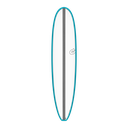 torq TET 8´6 - Longboard - White + Carbon Strip + Teal Rails