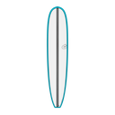 torq TET 9´1 - Longboard - White + Carbon Strip + Teal Rails