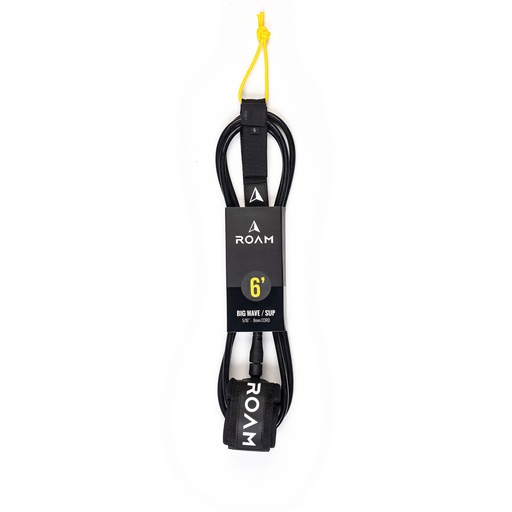 [RO-L-A-BW-6-BK] ROAM - 6'  Big Wave/SUP Leash - Black