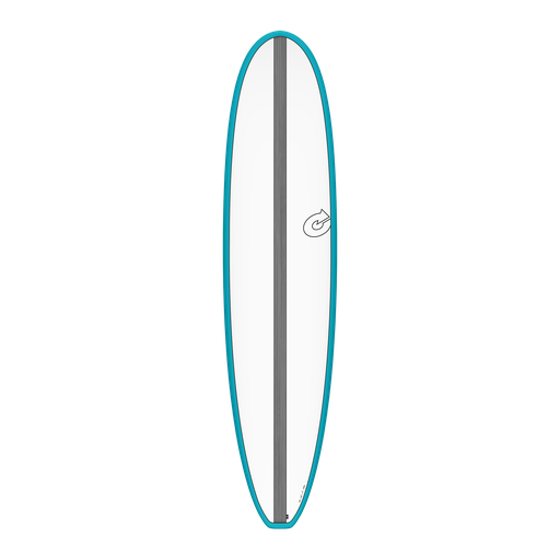 [TQ-E-CS-RS-0800] torq TET 8´0 - Longboard - White + Carbon Strip + Teal Rails