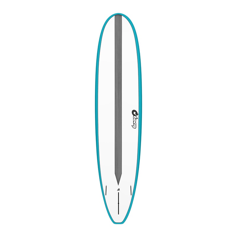 [TQ-E-CS-RS-0806] torq TET 8´6 - Longboard - White + Carbon Strip + Teal Rails