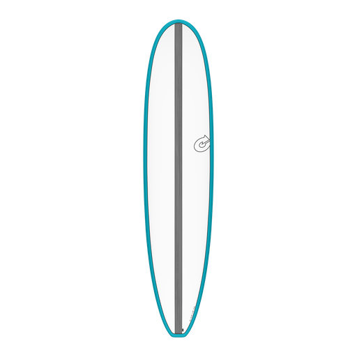 [TQ-E-CS-RS-0806] torq TET 8´6 - Longboard - White + Carbon Strip + Teal Rails