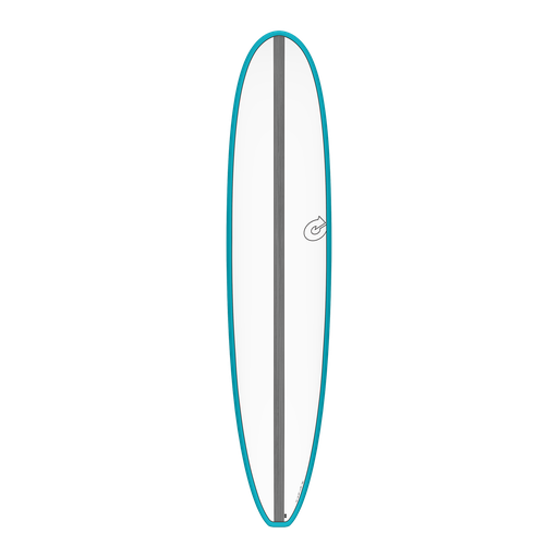 [TQ-E-CS-RS-0900] torq TET 9´0 - Longboard - White + Carbon Strip + Teal Rails