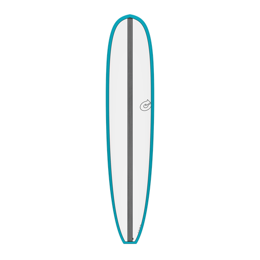 [TQ-E-CS-RS-0901] torq TET 9´1 - Longboard - White + Carbon Strip + Teal Rails