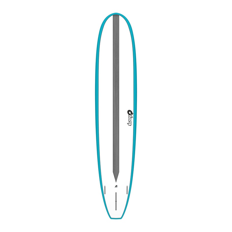 [TQ-E-CS-RS-0906] torq TET 9´6 - Longboard - White + Carbon Strip + Teal Rails