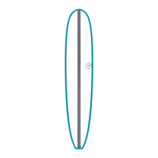 [TQ-E-CS-RS-0906] torq TET 9´6 - Longboard - White + Carbon Strip + Teal Rails