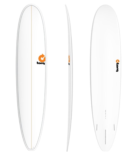 [+TQ-A-P-0900] Torq Longboard 9'0 - White Pinline